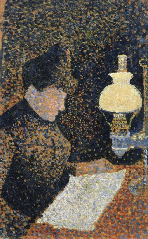 woman reading, Paul Signac